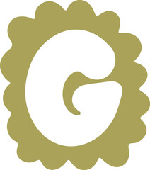 hand drawn font of the letter G