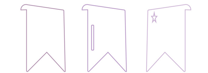 set of bookmark icon vector 