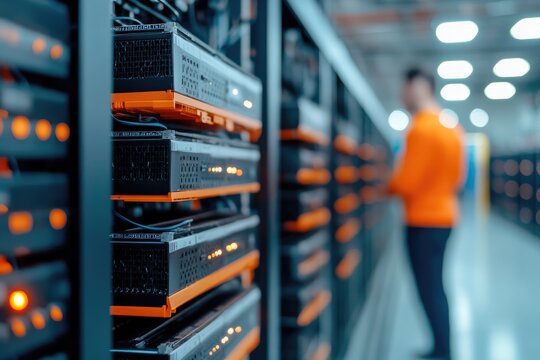 Data center servers in row technology it infrastructure
