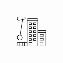 building demolition site icon sign vector