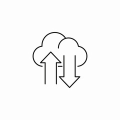 cloud data transfer icon sign vector