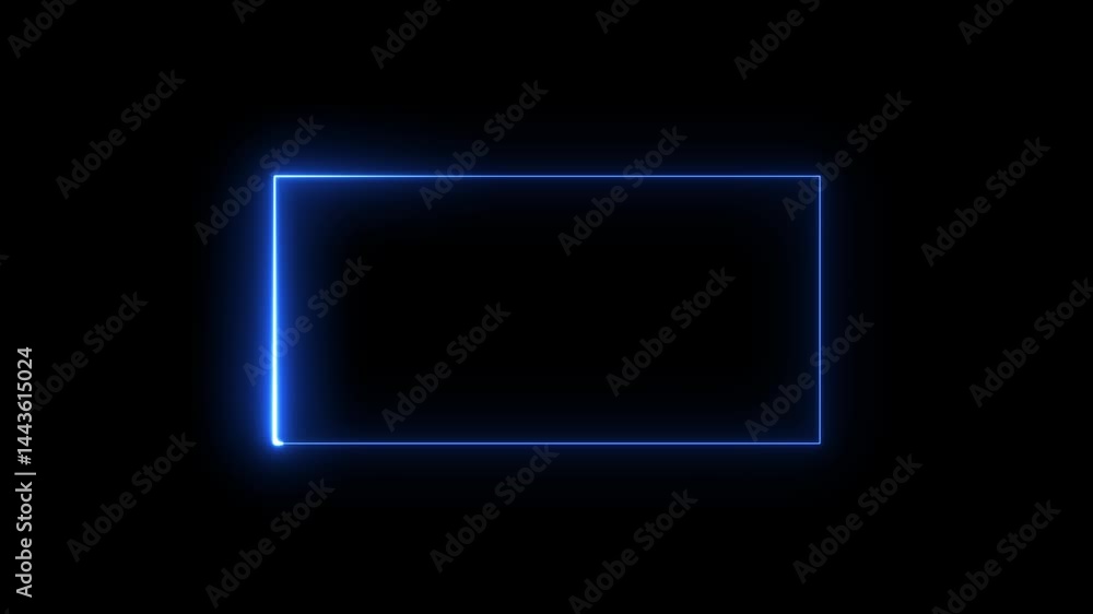 Poster abstract square glowing border picture frame, alpha channel, seamless loop vertical video animation 