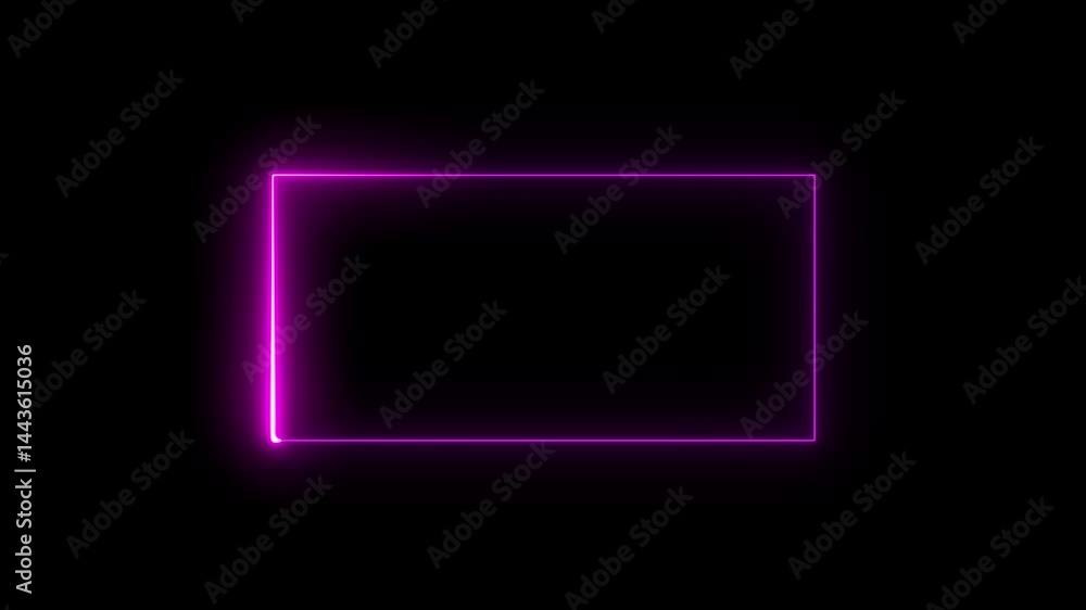 Poster abstract square glowing border picture frame, alpha channel, seamless loop vertical video animation 