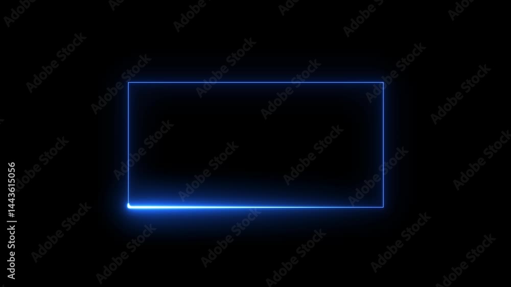 Poster abstract square glowing border picture frame, alpha channel, seamless loop vertical video animation 