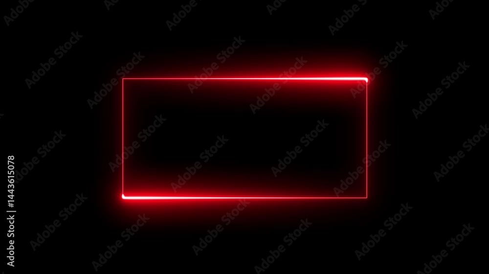 Poster abstract square glowing border picture frame, alpha channel, seamless loop vertical video animation 