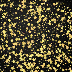 Magic stars vector overlay.  Gold stars scattered
