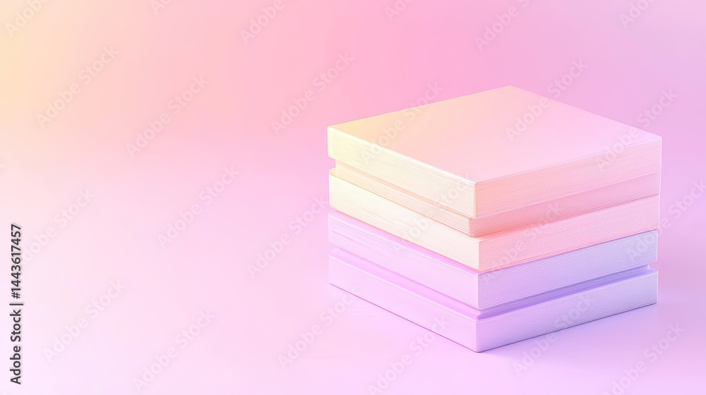 Poster isometric 3d pastel bar chart with gradient shading