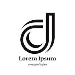 d or cd letter creative modern black logo design icon