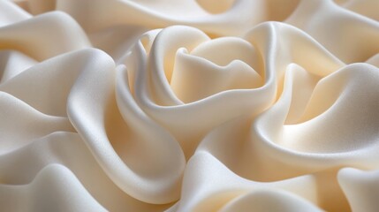 Obraz premium Creamy, textured rose design in draped fabric.