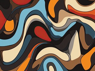Abstract liquid marbled pattern in bold colors.  Dynamic swirls and shapes create a vibrant, eye-catching design