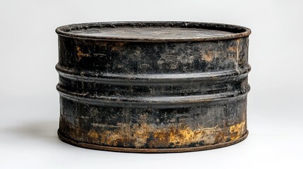 Rusty metal cylinder container