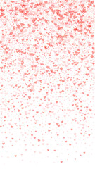 Red hearts scattered on white background.