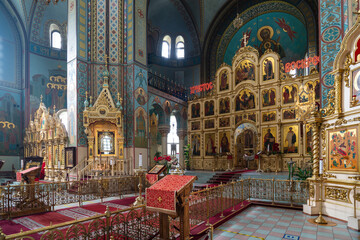 Obraz premium Cathedral of the Nativity of Christ, neo byzantine orthodox church in Riga, Latvia