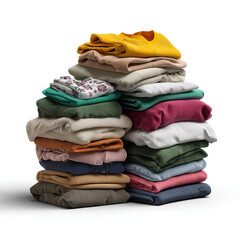 pile of clothes isolated on transparent background generative ai isolated white background