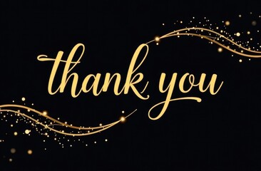 Black background with gold inscription "Thank you".