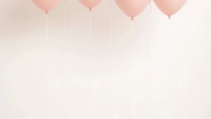 Pink balloons with girls night inscription floating on white background