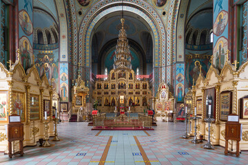Cathedral of the Nativity of Christ, neo byzantine orthodox church in Riga, Latvia
