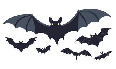 Eerie Flying Bat Vector Illustration
