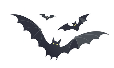 Whimsical Flying Bat Vector Art