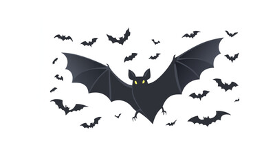Glowing Moon Bat Vector Clipart