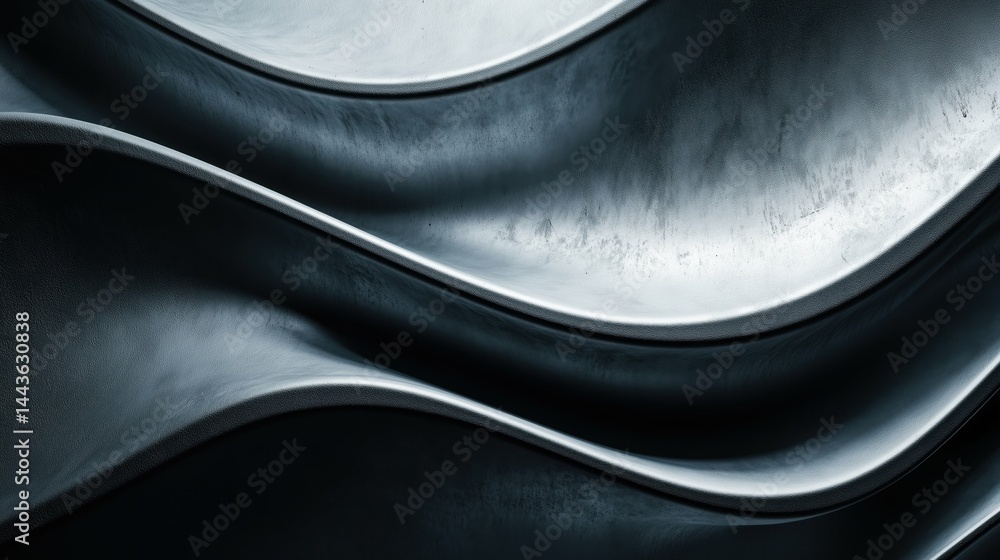 Poster high gloss polished concrete texture background with flowing curves geometry