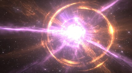 Obraz premium A star at the center of a nebula surrounded by cosmic dust and celestial beauty in a scene of time-warping energy tides