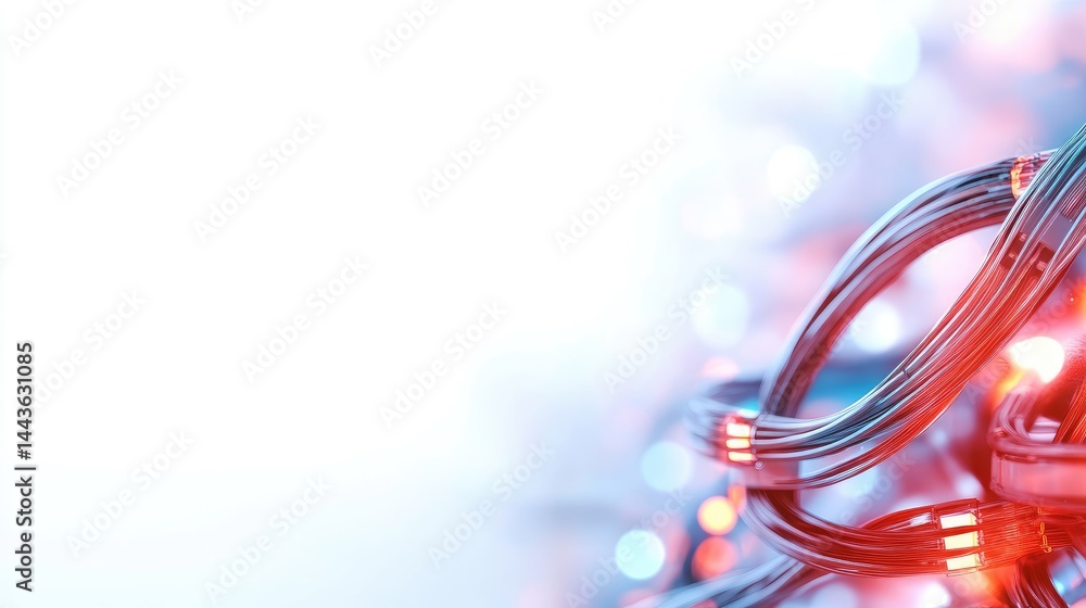 Poster fiber optics technology connection data communication network and internet concepts