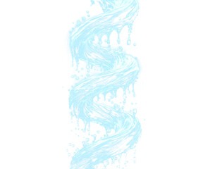 Swirling Water Spiral with Drops isolated on a transparent background