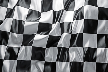 Checkered finish flag as background, top view