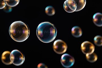 Mystical magic rounds in whirlwind flight, comic book style on black background