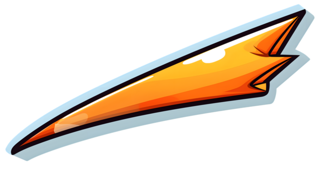 Square Peeling Sticker Cartoon Pointing Arrow with Playful Design for Marketing and Web Illustrations