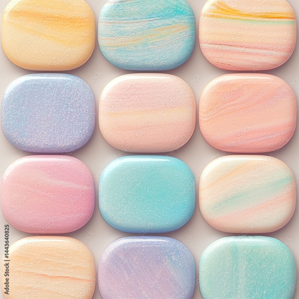 Poster pastel swirl texture background with rounded rectangles