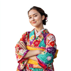 Woman in traditional japanese kimono