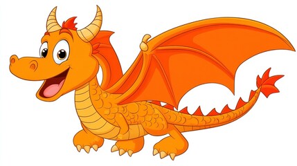 Cute orange dragon character