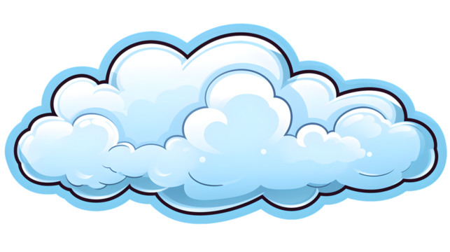 Professional Vector Cartoon Cloud Sticker for Creative Design Projects