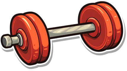 Professional Cartoon Dumbbell Sticker: Ideal for Fitness Marketing Materials