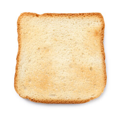 Piece of fresh toast bread isolated on white, top view
