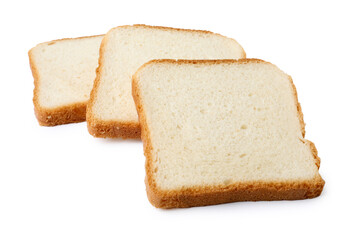 Piece of fresh toast bread isolated on white