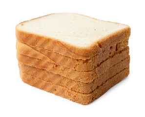 Pieces of fresh toast bread isolated on white
