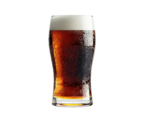 Refreshing beer glass on a bar counter beverage isolated on transparent background