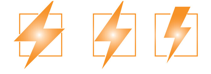 thunderbolt set icon, lightning icon vector illustration