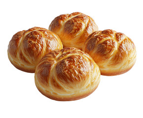 Baking fresh brioche buns bakery kitchen food cozy atmosphere isolated on transparent background