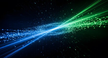 Obraz premium Quantum cryptography concept with fiber optic entanglement