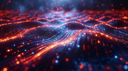 Fototapeta premium Advanced Digital Interface with Glowing Data Links