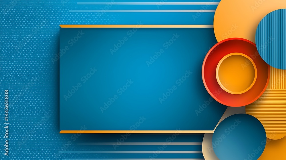 Poster vibrant abstract design featuring overlapping circles and a blue background for creative projects