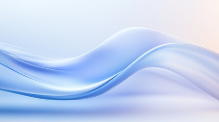 Blue abstract flowing waves on white background, smooth soft gradient
