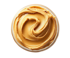 Spreading creamy peanut butter delight kitchen food cozy top-down isolated on transparent background