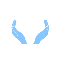 icon of two blue palms facing each other