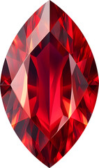 Bold Red Marquise Cut Ruby Gemstone
