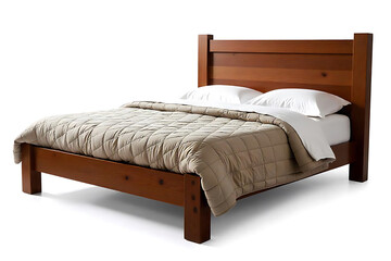 Modern Rustic Bed Design with Cozy Quilt